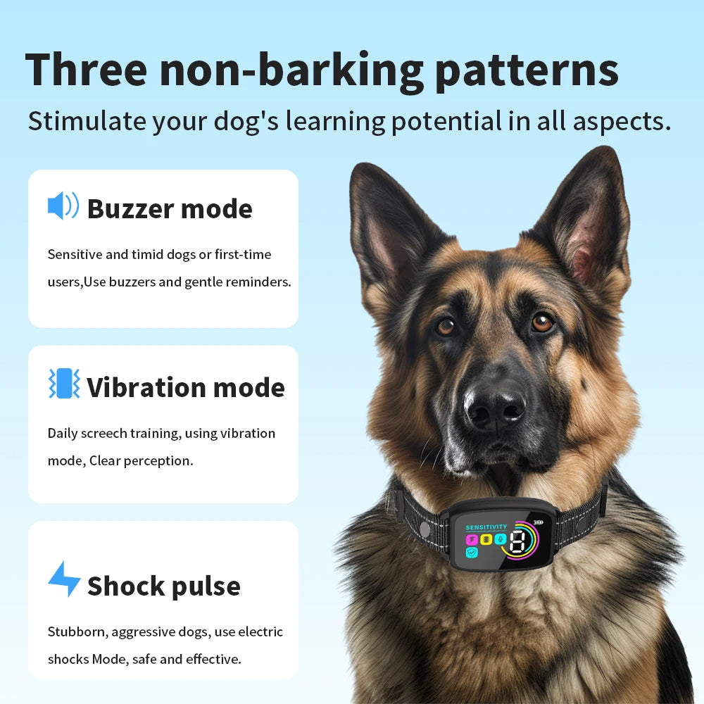 Smart Anti Barking Dog Collar – Rechargeable Automatic Bark Control Training Device