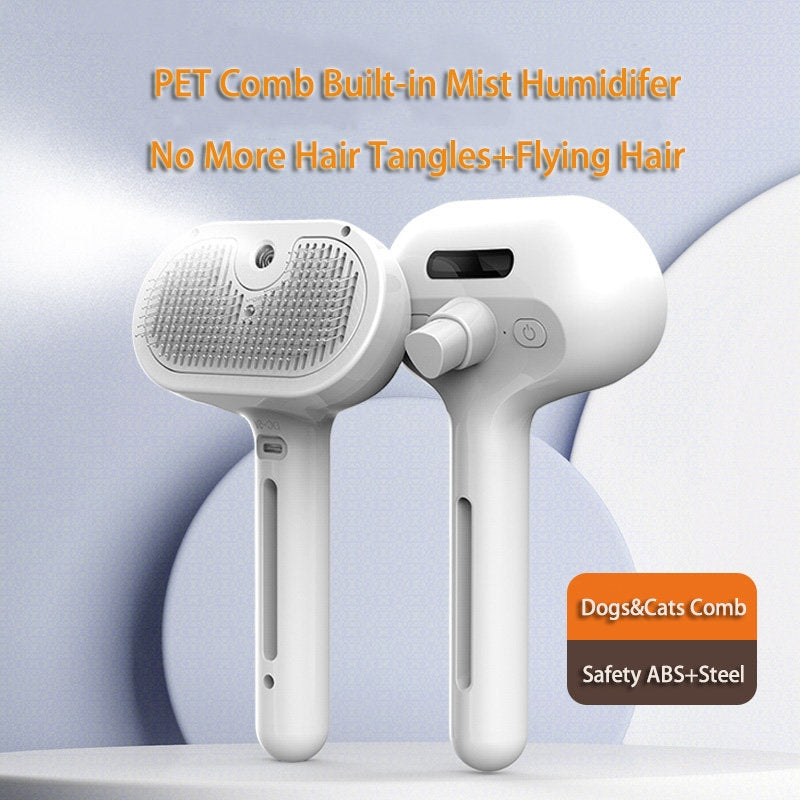 Self Cleaning Pet Grooming Brush with Mist Spray – Dog & Cat Hair Remover Comb