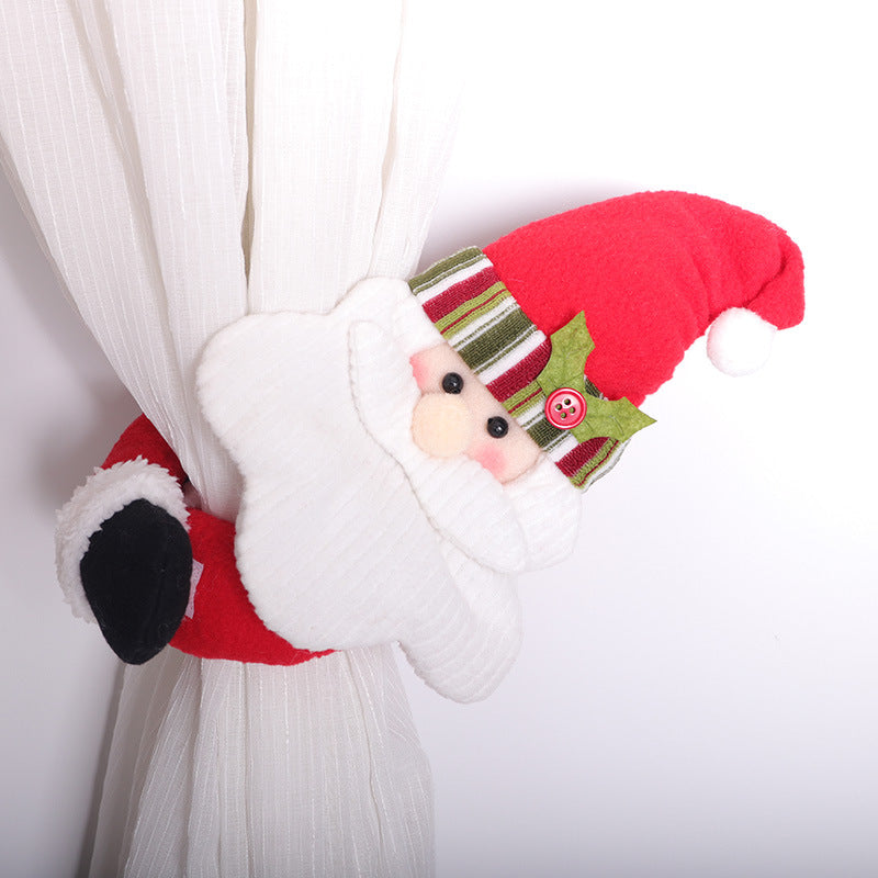 Snowman Curtain Buckle Christmas Decor Velcro – Holiday Home Styling Tieback Holder