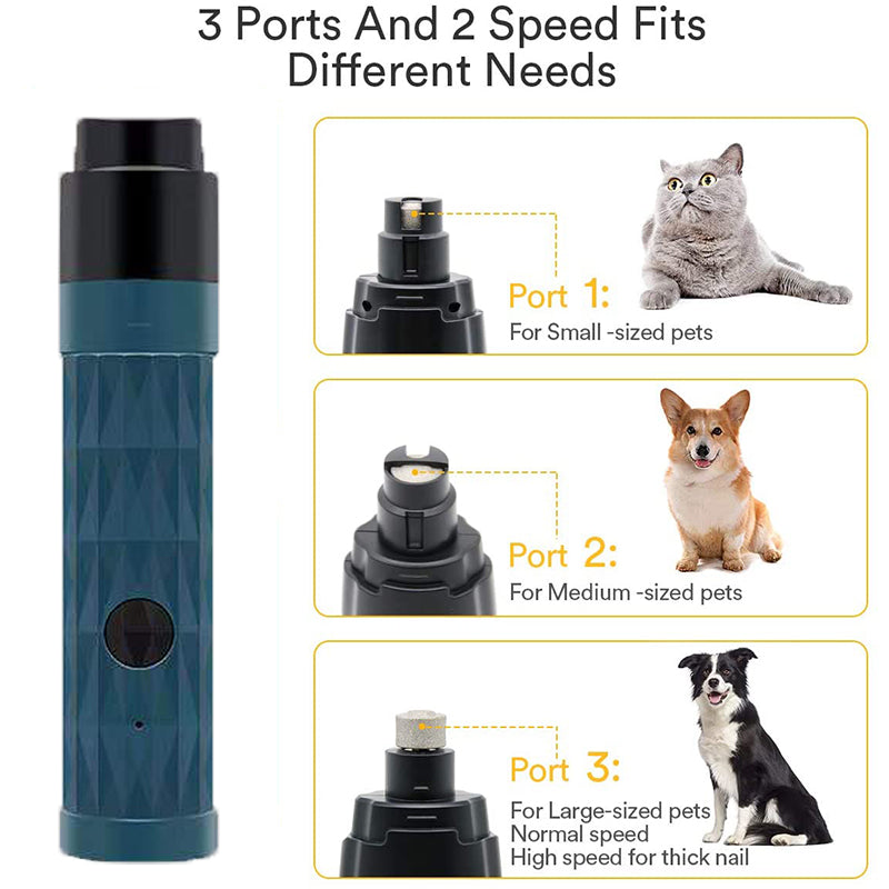 Smart Pet Nail Grinder – Electric Dog & Cat Nail Trimmer with LED Light for Easy Grooming