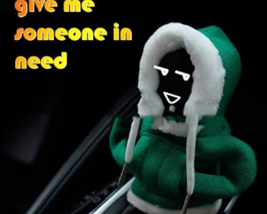 Cute Hoodie Gear Shift Knob Cover – Christmas Car Decoration, Fun Gift for Drivers