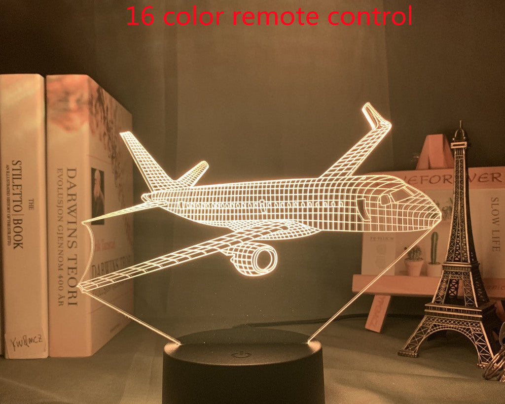 Custom Name LED Night Light – 3D Airplane Lamp for Kids Bedroom
