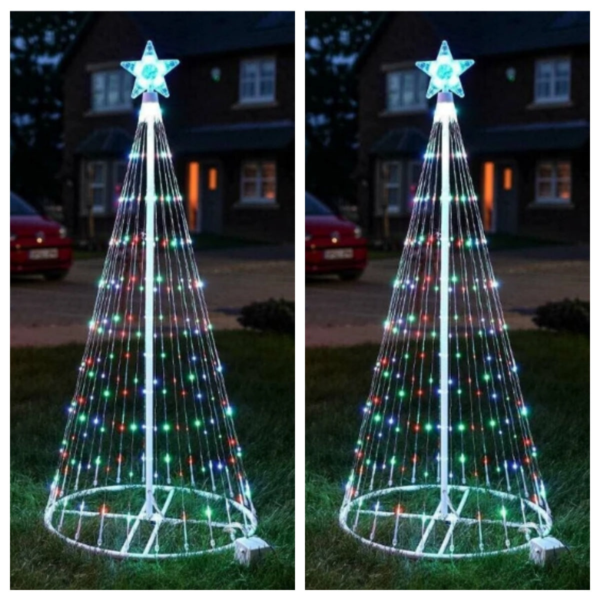 Festive Outdoor Christmas Tree Lights – Colorful Animated Glow