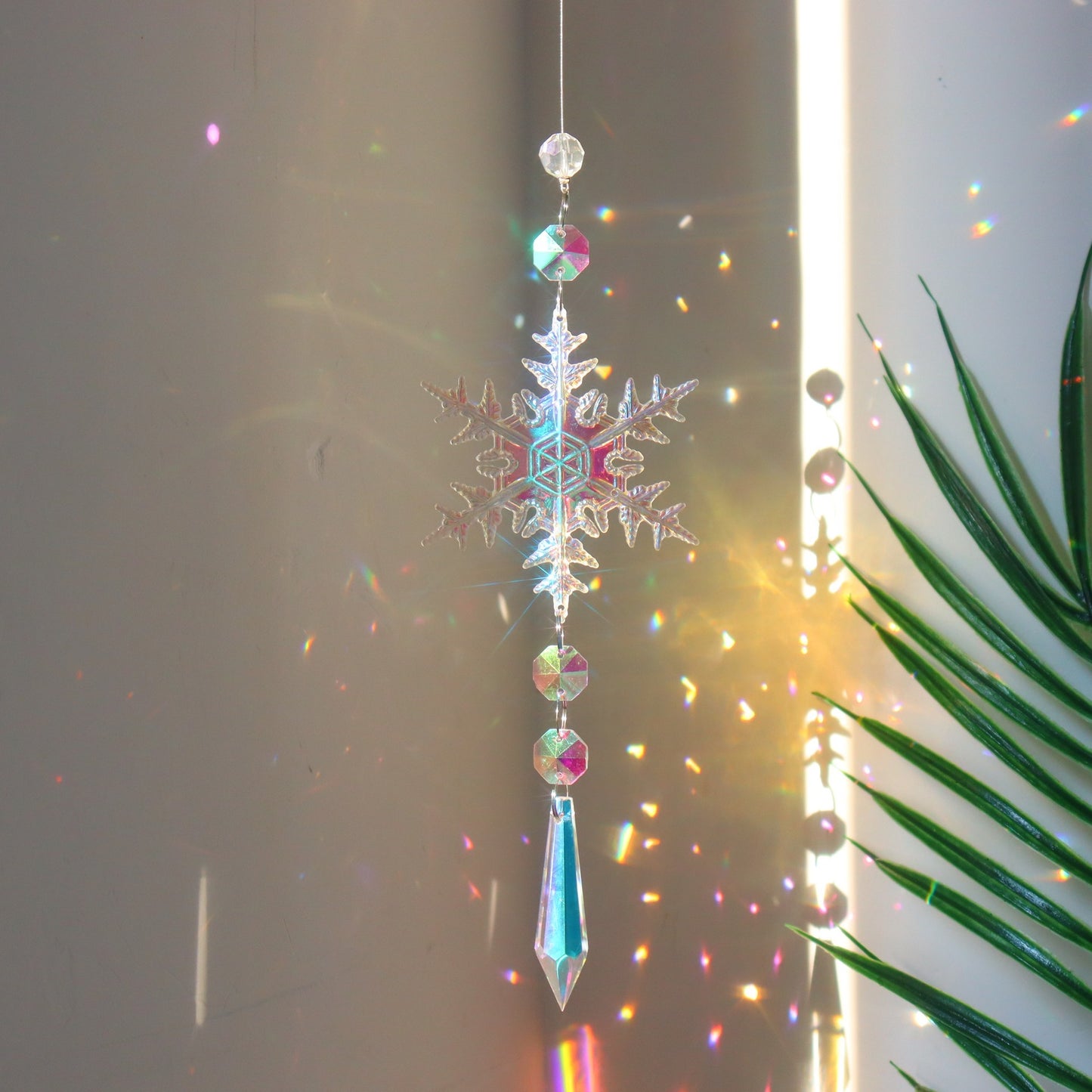 Bright Crystal Snowflake Pendant for Christmas Decor