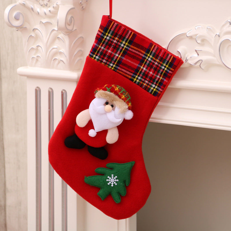 Santa Christmas Socks Hanging Bag – Festive Tree Ornament Gift Storage
