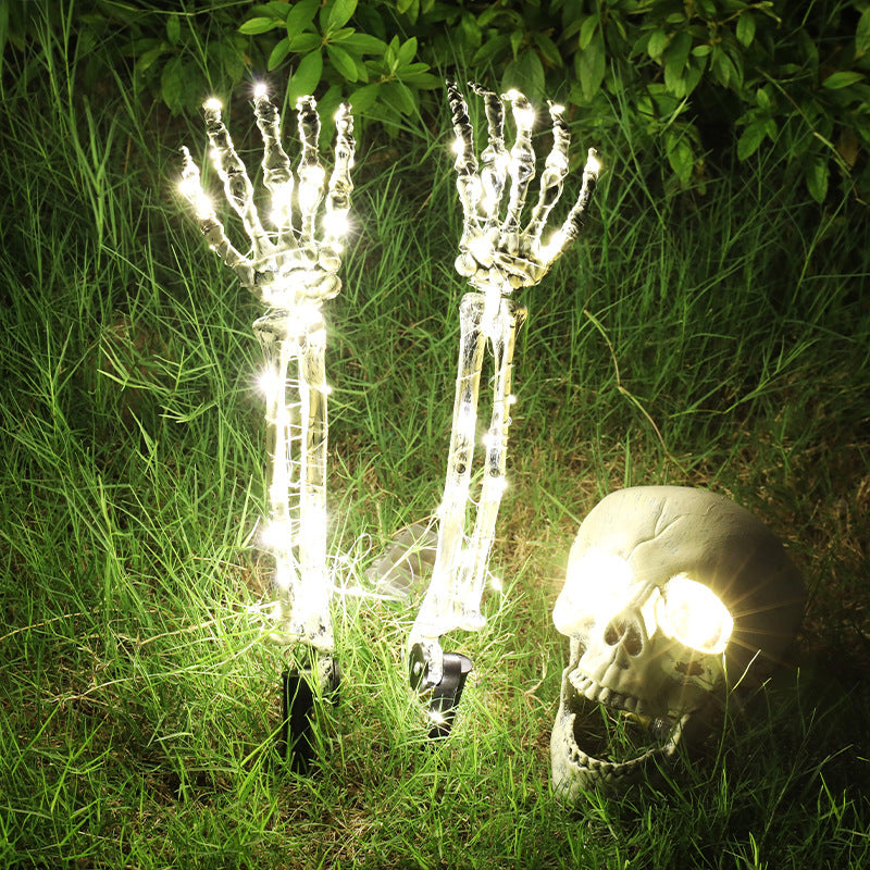 Halloween Skeleton Arm LED Prop Light – Outdoor Lawn Garden Horror Party Decoration