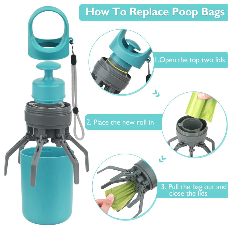 Portable Dog Pooper Scooper with Bag Dispenser – Lightweight