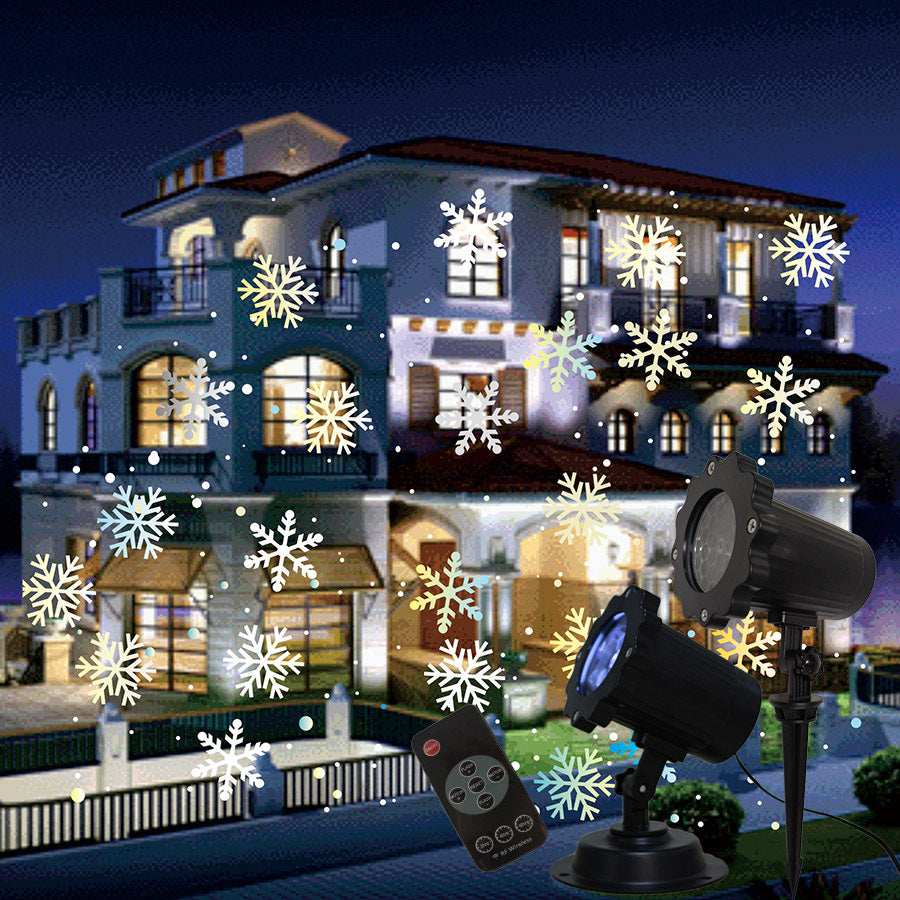 Snowflake LED Laser Projector – Moving Snowfall Light for Christmas, Party & Outdoor Decor