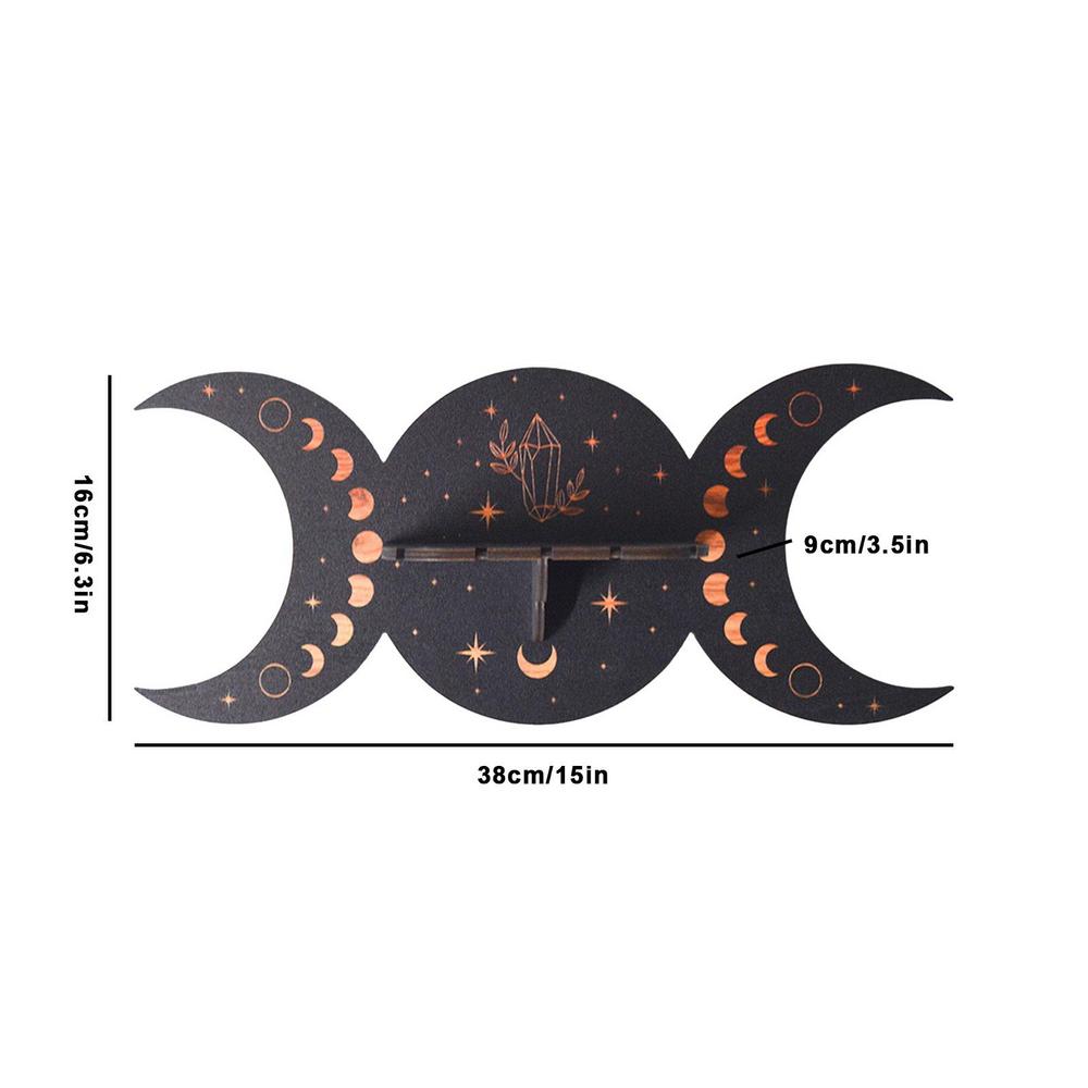Rustic Hanging Bohemian Wood Shelf for Crystals Plants Bedroom Wall Decor