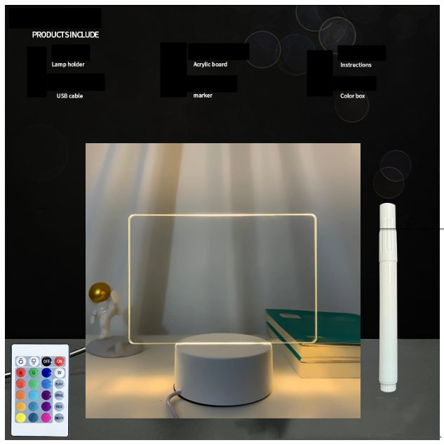 Glow Up Message Board 3D LED – Acrylic Handwritten Note Board for Creative Décor
