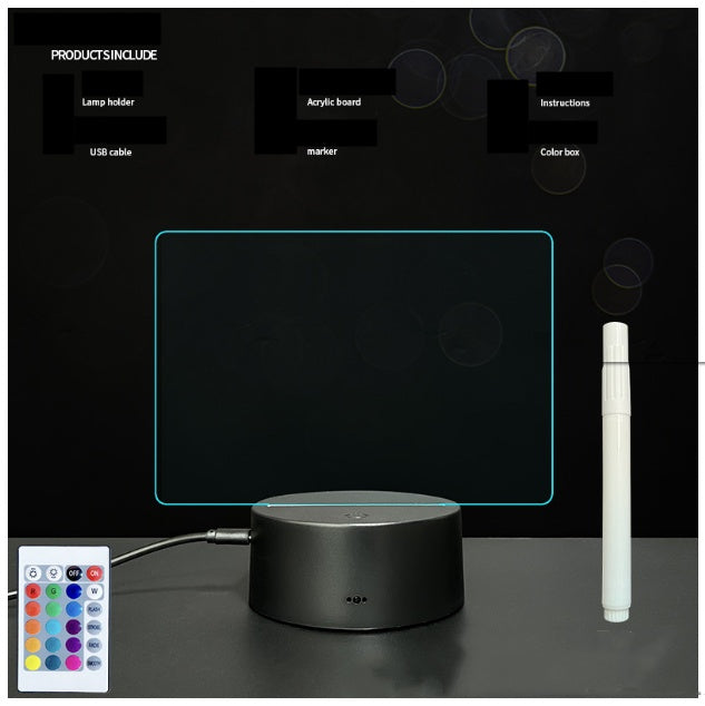 Glow Up Message Board 3D LED – Acrylic Handwritten Note Board for Creative Décor