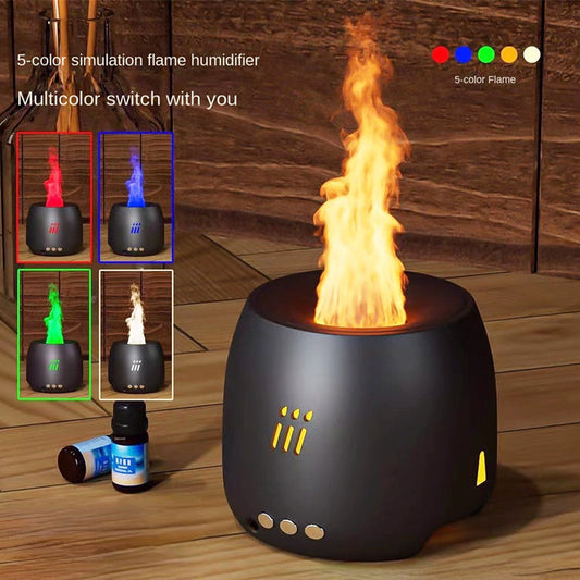 Flame Effect Essential Oil Diffuser – Ultrasonic Cool Mist Humidifier
