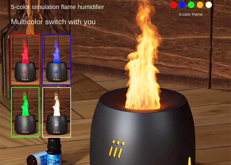 Flame Effect Essential Oil Diffuser – Ultrasonic Cool Mist Humidifier