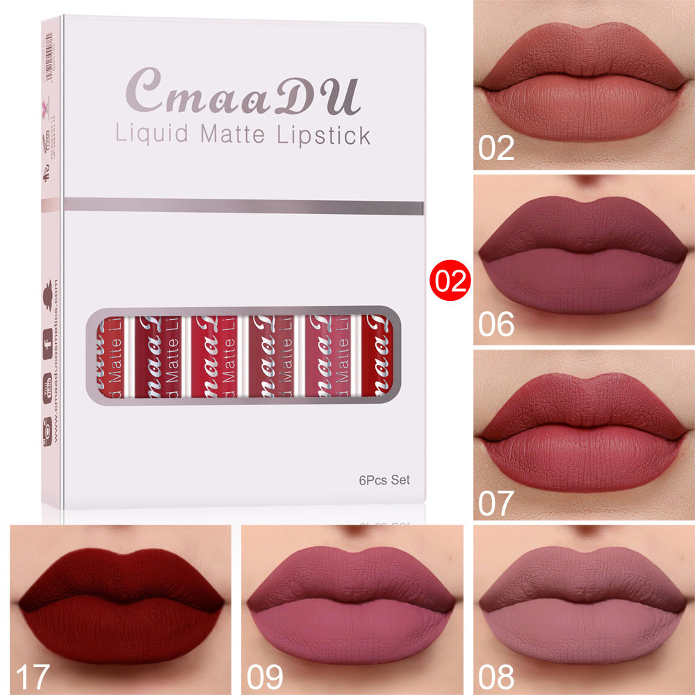 6-Piece Matte Waterproof Lipstick Set – Long Lasting, Transfer-Proof Lip Gloss Kit for All-Day Wear