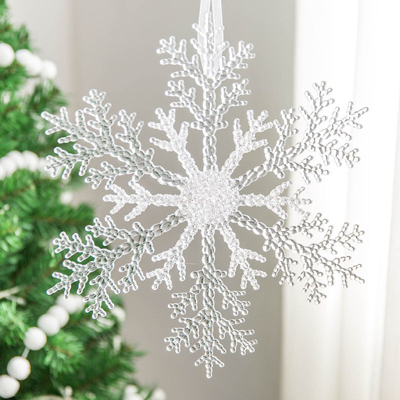 Christmas Acrylic Snowflake Pendant – Transparent Tree Ornament