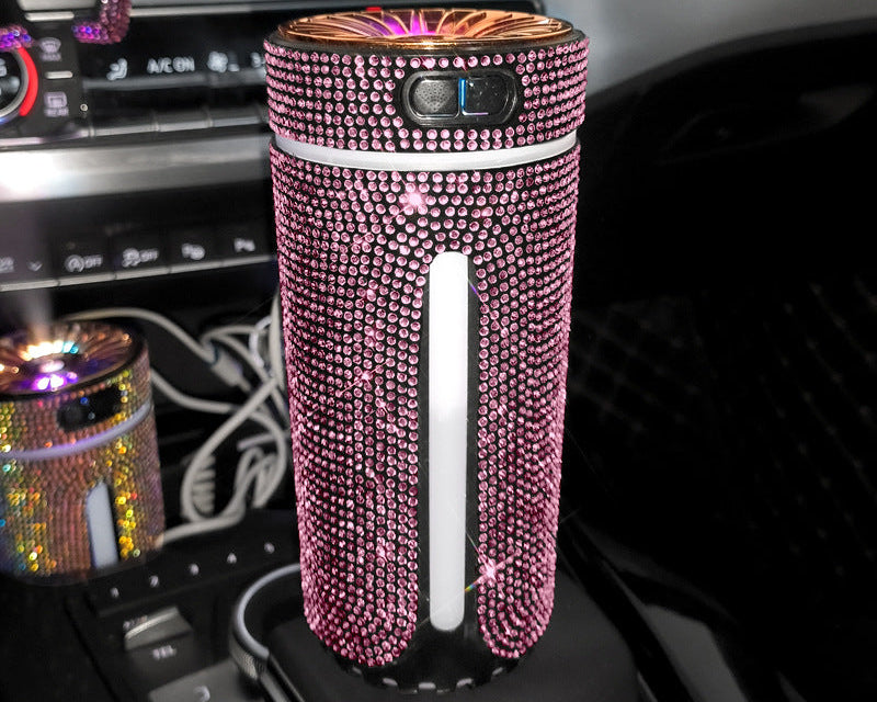 Car Aromatherapy Diffuser LED – Diamond Humidifier Air Freshener for Relaxing Drives