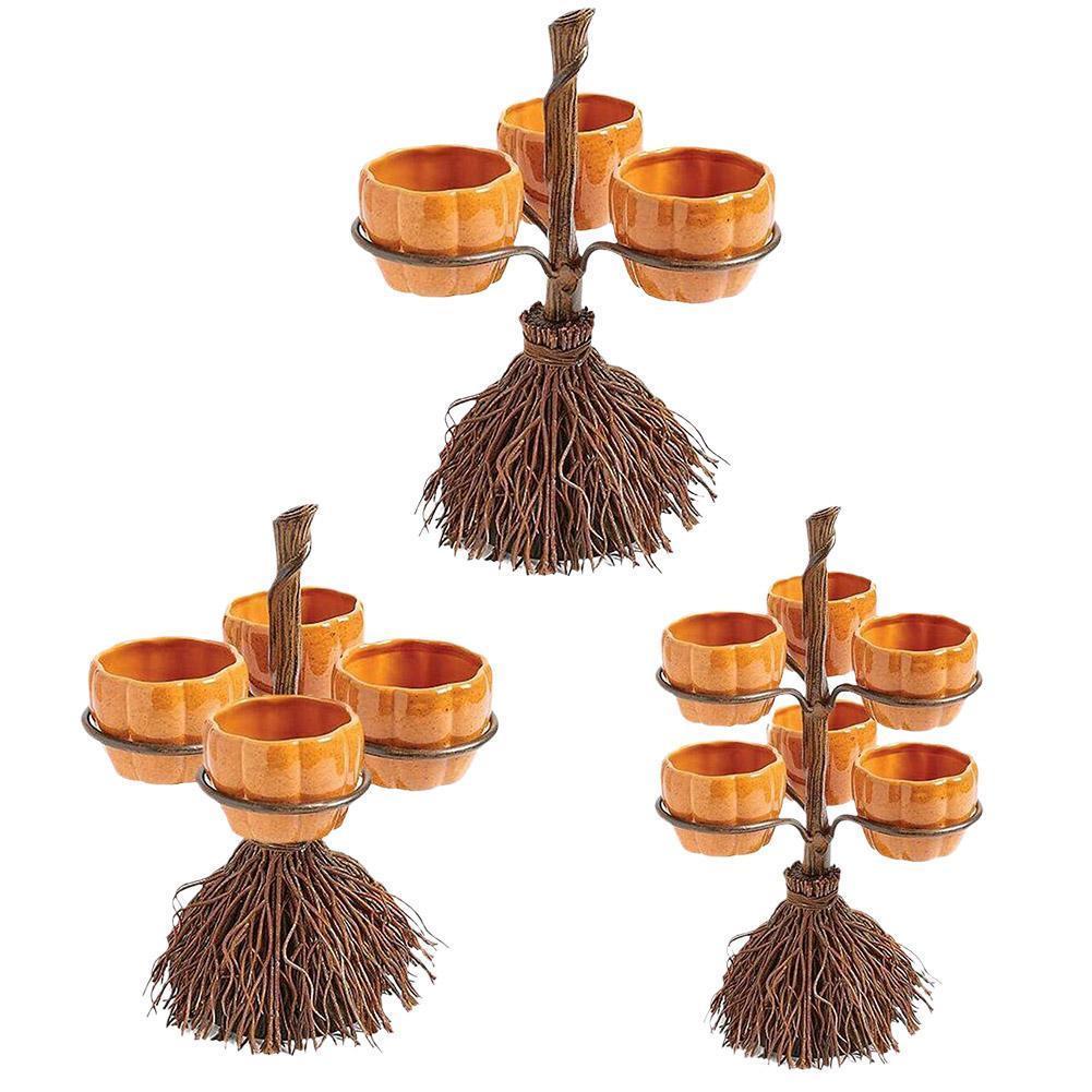 Halloween Pumpkin Snack Bowl Rack for Spooky Fun Parties