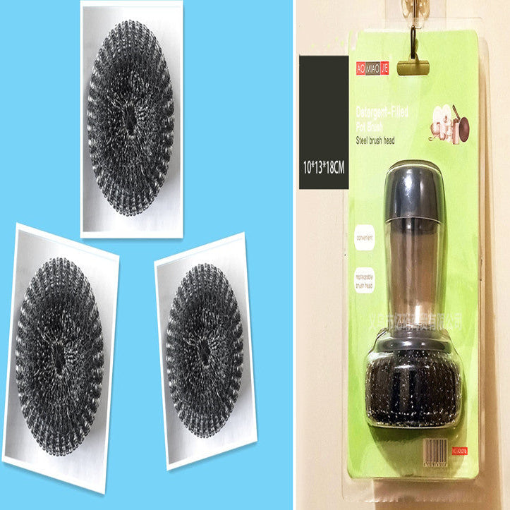 Soap Dispensing Palm Brush – Effortless Dish Cleaning Tool