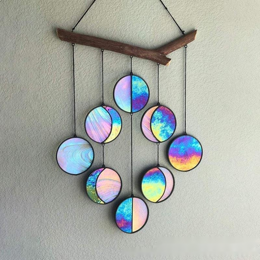 Boho Rainbow Wall Hanging – Moon Phase Home Decor for Relaxing Spaces