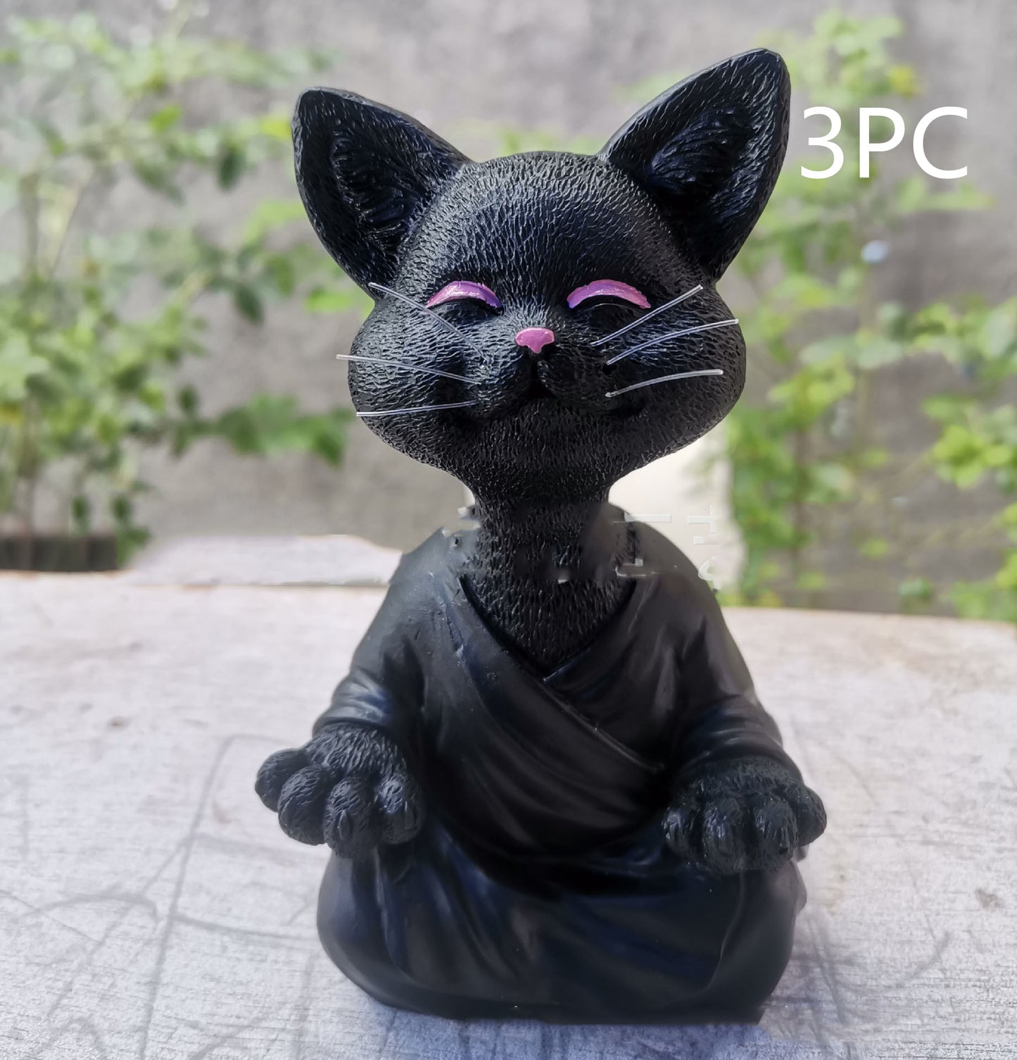 Whimsical Black Buddha Cat Figurine – Meditation Yoga Home Decor Ornament