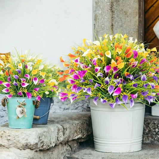 Long Stem Calla Lily Fake Flowers – Indoor Planter & Porch Decoration
