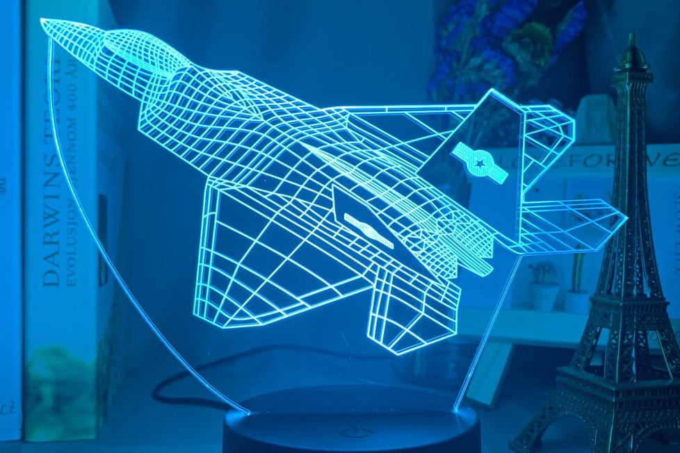 Custom Name LED Night Light – 3D Airplane Lamp for Kids Bedroom