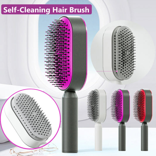 Self-Cleaning Hair Brush – Detangling & Smoothing with One-Click Hair Removal