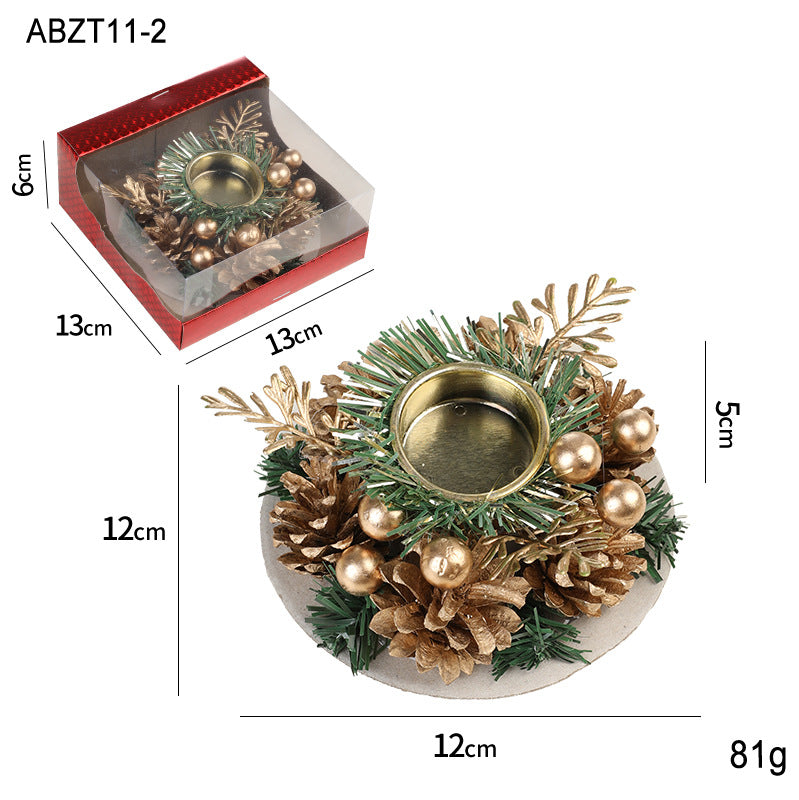 Christmas Table Wreath – Candle Holder Centerpiece for Festive Home Decor