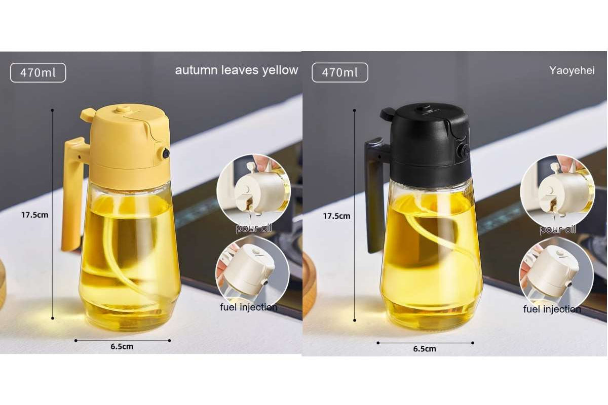Olive Oil & Vinegar Sprayer Bottle – Kitchen Cooking & BBQ Oil Spray