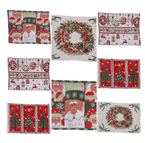 Christmas Dining Table Knitted Placemats – Holiday Home Decor Table Setting Mats