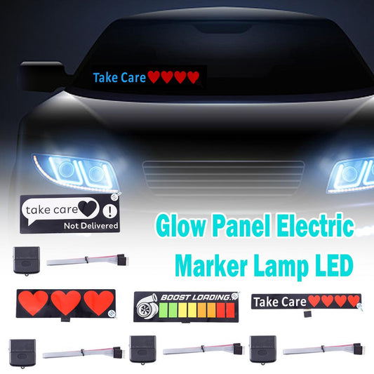 Car LED Windshield Glow Sign – Flashing Panel Sticker for Auto Styling
