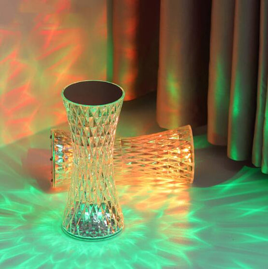 Crystal LED Table Lamp – Rechargeable Night Light for Bedroom & Luxury Room Decor