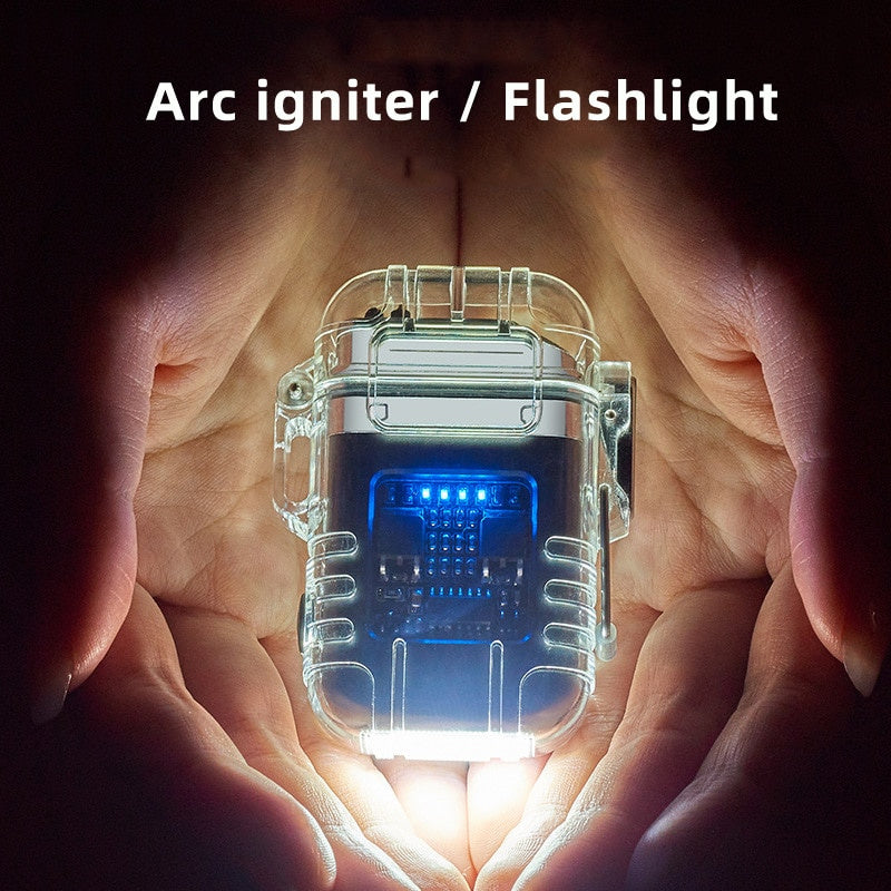 Transparent Shell Double Arc Lighter - USB Rechargeable