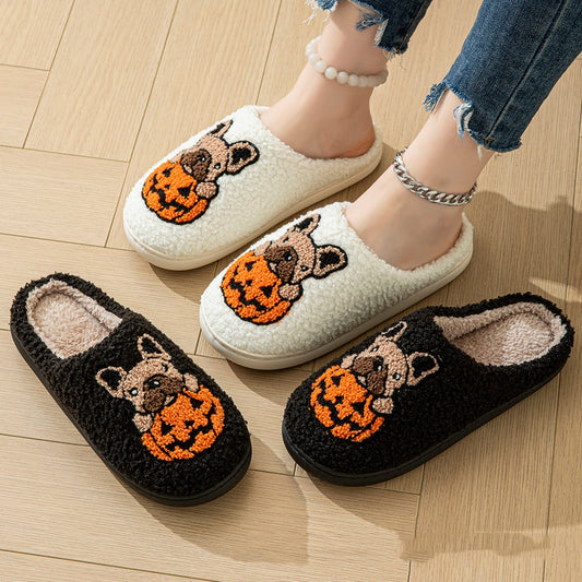 Halloween Cozy Slippers Pumpkin Style – Soft Warm Non-Slip Indoor Outdoor Home Shoes