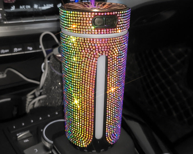 Car Aromatherapy Diffuser LED – Diamond Humidifier Air Freshener for Relaxing Drives