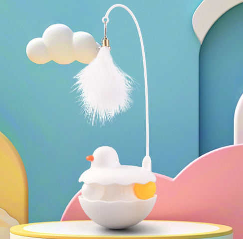 Smart Cat Toy – Interactive Tumbler with Feather Wand & Treat Ball