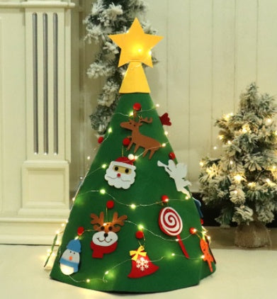 Christmas Felt Tree Decoration Set – DIY Reusable Wall Decor for Kids Holiday Activity