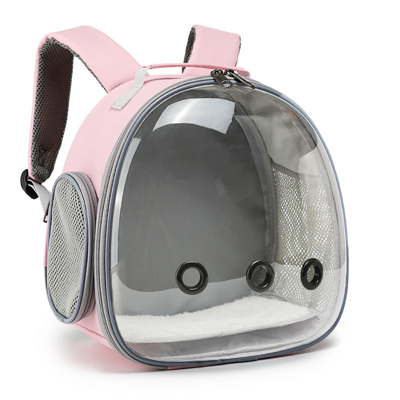 Small Animal Travel Backpack – Transparent Pet Carrier for Rabbits, Ferrets & Hamsters