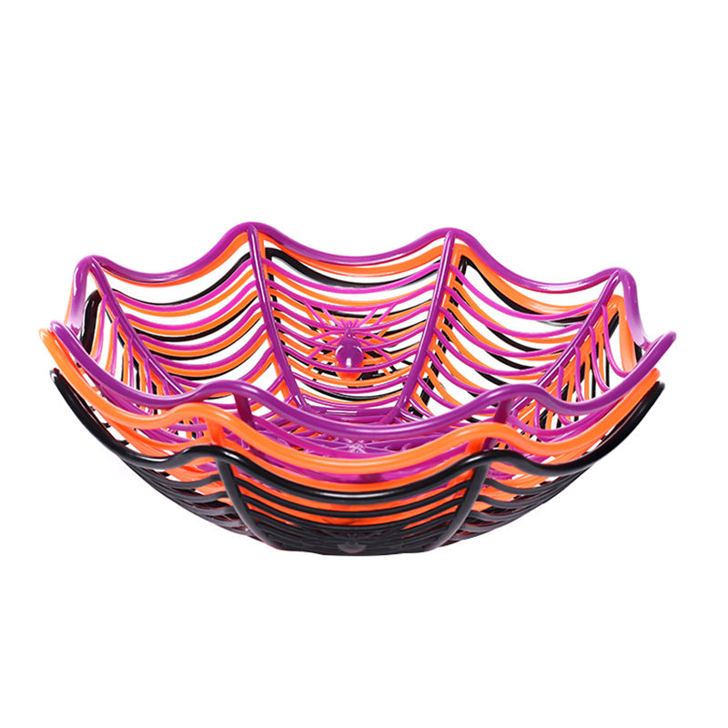 Halloween Spider Web Candy Dish Tray | Fruit Plate Snack Bowl Party Home Decoration