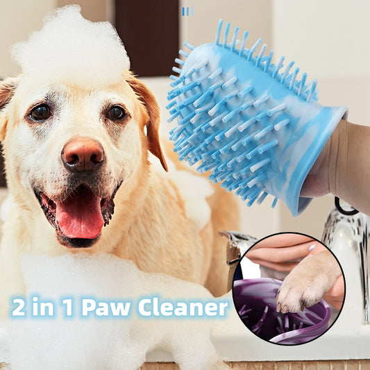 2 in 1 Pet Paw Washer Cup – Portable Dog Foot Cleaner Brush for Mud & Dirt Removal