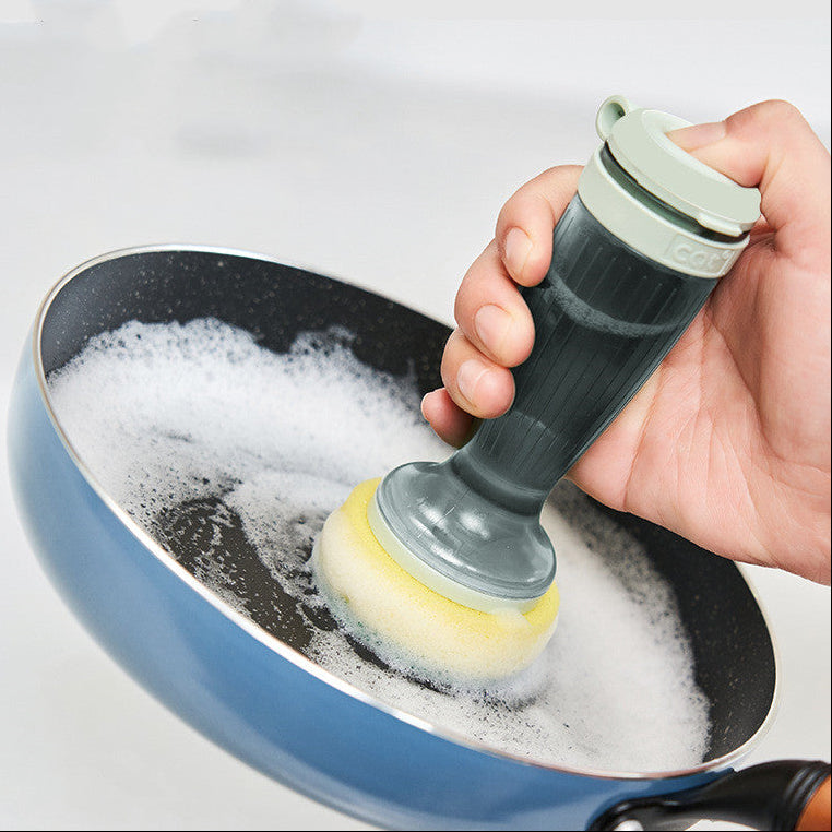 Pot & Dish Scrub Brush – Soap Dispenser Cleaning Tool for Kitchen