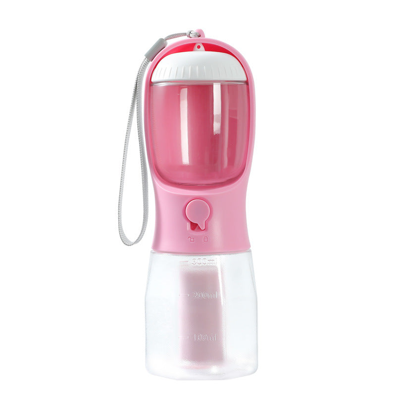 Compact 3-in-1 Dog Water Bottle Travel Cup | Portable Pet Feeder & Poop Bag Dispenser