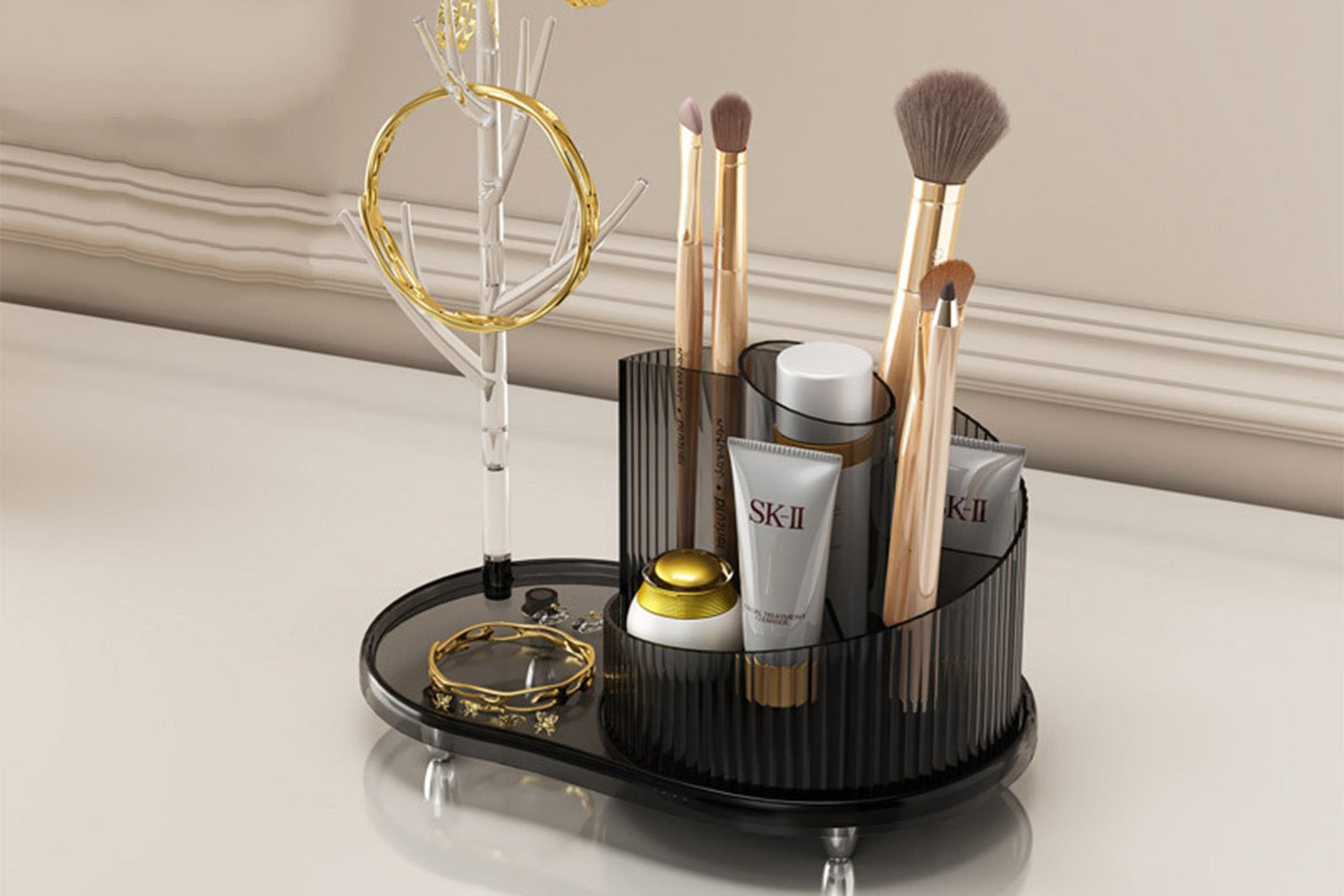 360° Spinning Makeup Organizer & Jewelry Holder