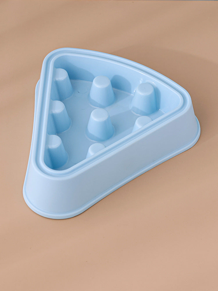 Cartoon Pizza Slow Feeder Pet Bowl – Anti-Choking Cat & Dog Food Dish