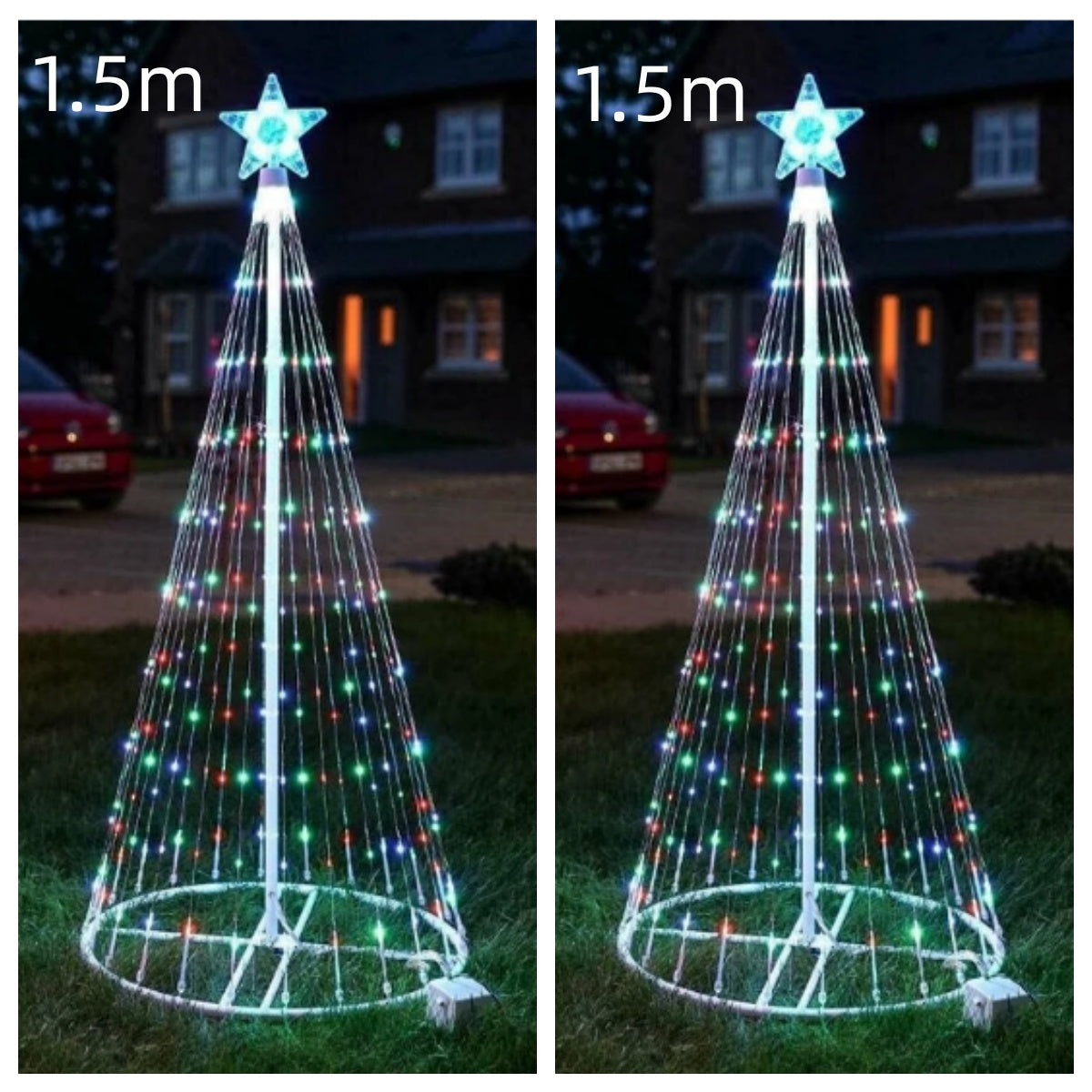 Festive Outdoor Christmas Tree Lights – Colorful Animated Glow