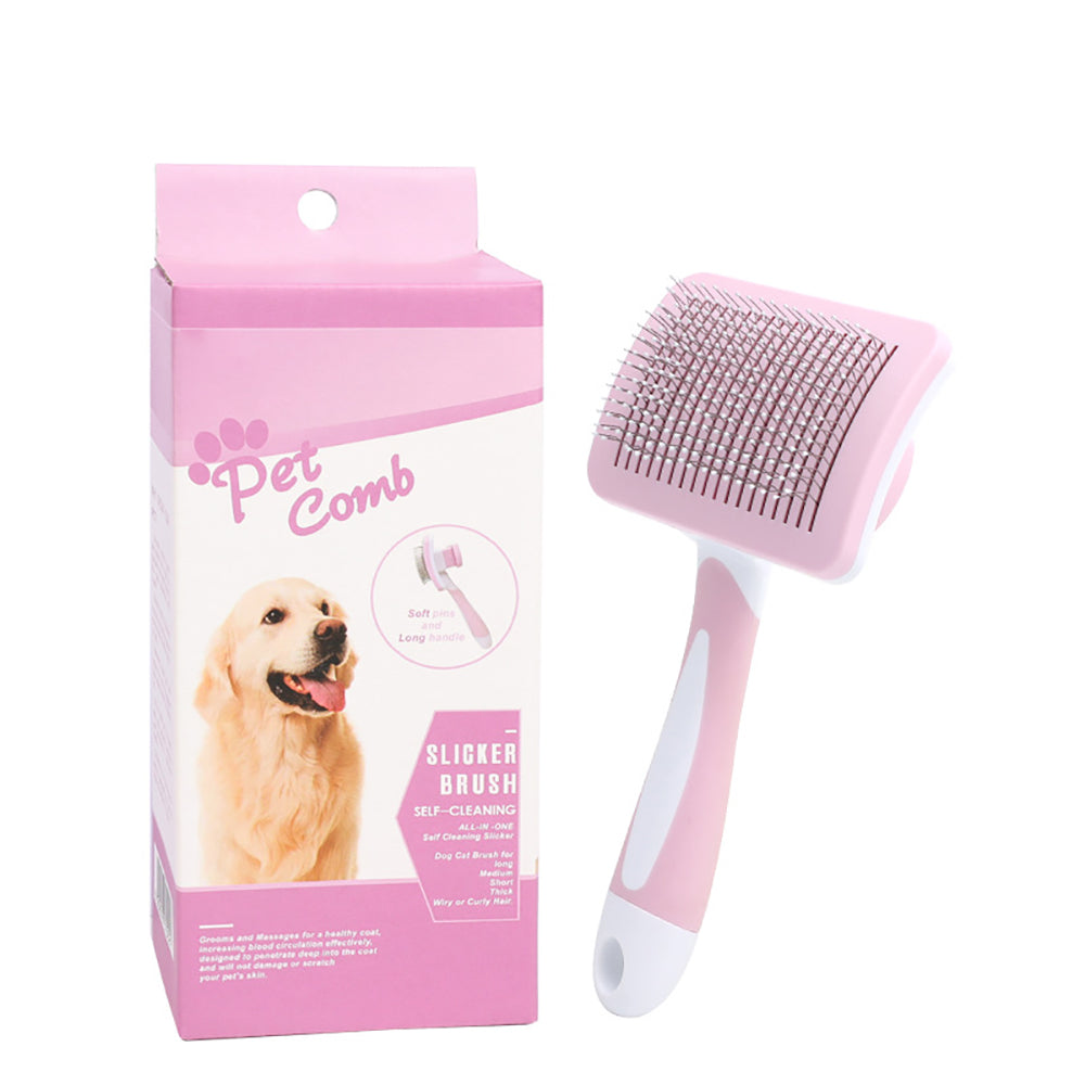 Professional Self-Cleaning Pet Brush – Dog Cat Hair Removal & Deshedding Tool