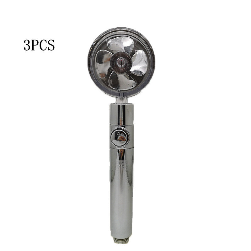 Strong Pressure Shower Head – Turbo Propeller Water Saving Handheld Spray