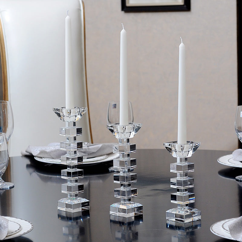 Modern Home Decor Crystal Candle Holder – Ideal for Tables & Showrooms