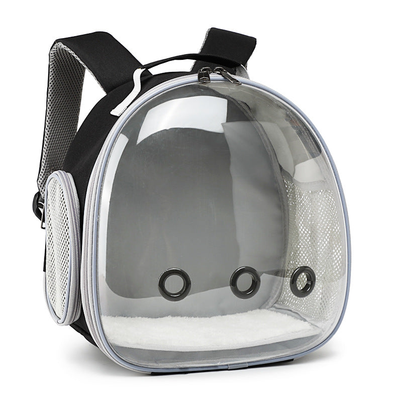 Small Animal Travel Backpack – Transparent Pet Carrier for Rabbits, Ferrets & Hamsters
