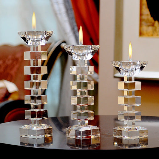 Modern Home Decor Crystal Candle Holder – Ideal for Tables & Showrooms